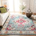 SAFAVIEH Monaco Toria Traditional Area Rug Light Blue/Fuchsia 6 7 x 6 7 Square