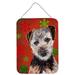 Carolines Treasures SC9759DS1216 Norfolk Terrier Puppy Red Snowflakes Holiday Wall or Door Hanging Prints 12x16