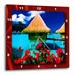 3dRose Vacation in Tahiti - Wall Clock 10 by 10-inch