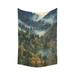 PHFZK Landscape Nature Scenery Wall Art Home Decor Morning in Fog Mountains Colorful Trees Tapestry Wall Hanging 60 X 90 Inches