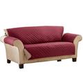 Collections Etc Reversible Quilted Furniture Protector Cover Burgundy/Taupe Sofa
