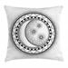 Half Moon Throw Pillow Cushion Cover Simplistic Sun Night Dots Circle Mystic Pattern on Plain Background Decorative Square Accent Pillow Case 24 X 24 Charcoal Grey and White by Ambesonne