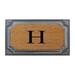 A1HC Angela Bronze Finished Bronze/Beige 24 in. x 39 in. Rubber and Coir Heavy Duty Easy to Clean Monogrammed Doormat