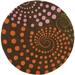 SAFAVIEH Soho Roden Polka Dots Wool Area Rug Brown/Multi 6 x 6 Round
