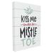 The Stupell Home Decor Collection Holiday Planked Look Kiss Me Under The Mistletoe Black White Red and Blue Typography Stretched Canvas Wall Art 16 x 1.5 x 20