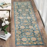 SAFAVIEH Vintage Persian Maggie Floral Bordered Polyester Runner Turquoise/Multi 2 2 x6