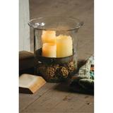 Giant Glass Candle Cylinder With Rustic Insert Green
