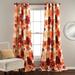 Lush Decor Leah Classic Floral Print Room Darkening Metal Grommets Window Curtain Panel Red/Orange 108 L x 52 W Set of 2