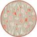 SAFAVIEH Martha Stewart Poppy Glossary Floral Area Rug Cayenne Red 6 x 6 Round