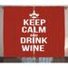 Keep Calm Curtains 2 Panels Set Wine Theme with a Bottle and Two Glasses Popular Slogan About Alcoholic Drink Window Drapes for Living Room Bedroom 108W X 63L Inches Ruby White by Ambesonne