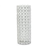 Elegant Designs 11.25 Elipse Crystal Cylindrical Decorative Flower Vase Candle Holder Wedding Centerpiece Chrome