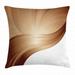 Chocolate Throw Pillow Cushion Cover Spiraling Stripes with Monochrome Tones Modern Art Inspirations Abstract Decorative Square Accent Pillow Case 18 X 18 Inches White Pale Brown by Ambesonne