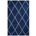 Modway Toryn Diamond Lattice 5x8 Shag Area Rug in Navy and Ivory