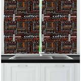 Coffee Curtains 2 Panels Set Colorful Typography Collection Vertical Horizontal Words Caffeine Aroma Espresso Window Drapes for Living Room Bedroom 55W X 39L Inches Multicolor by Ambesonne