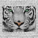 POPCreation Wall Tapestry Art Painting Green Eye Tiger Stripes Pattern Dorm Throw Bedroom Living Room Home Decor 80x60 inches
