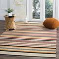 SAFAVIEH Montauk Crawford Striped Soft Braided Cotton Area Rug Red/Multi 5 x 8