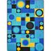 Kid Essentials City Block Rectangle Teen Area Rugs 01 Blue - 3 ft. 10 in. x 5 ft. 4 in.