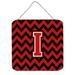 Carolines Treasures CJ1047-IDS66 Letter I Chevron Black and Red Wall or Door Hanging Prints 6x6 multicolor