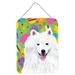 Carolines Treasures SC9459DS1216 American Eskimo Easter Eggtravaganza Wall or Door Hanging Prints 12x16 multicolor