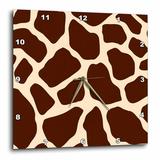 3dRose Cream and Brown Giraffe Print - Wall Clock 13 by 13-inch
