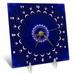 3dRose Dark Blue Blowout Circle Flower Mandala Desk Clock 6 by 6-inch