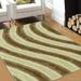 Allstar Brown / Beige Shaggy Area Rug with 3D Lines Design. Contemporary Formal Tween Hand Tufted (5 x 7 )