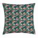 Flamingo Throw Pillow Cushion Cover Hawaiian Exotic Nature and Wildlife Theme with Birds Flowers and Leaves Rainforest Decorative Square Accent Pillow Case 24 X 24 Inches Multicolor by Ambesonne