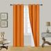 ((#86) Hotel Quality Grommet Top Jacquard 1 Panel Orange Solid Thermal Foam Lined Blackout Heavy Thick Window Curtain Drapes Bronze Grommets 95 Length