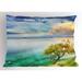 Ambesonne Seascape Pillow Sham Abandoned Island Ocean 26 X 20 Aqua Turquoise and Green