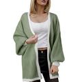 Contrast Color Mid Length Buttonless Casual Cardigan For Women In Autumn New Fall Style Long Sleeved Loose Knit Jacket For Women