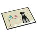 Christmas Presents between Friends Standard Schnauzer Black Grey Door Mat