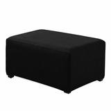 Enova Home Jacquard Polyester Stretch Washable Fabric Oversized Ottoman Slipcover (Black)