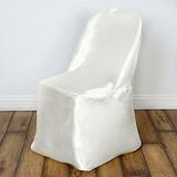 BalsaCircle Satin Folding Chair Cover Wedding Catering Party Ivory