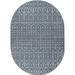 Transitional Area Rug (5 3 x 7 3 Oval) Geometric Dark Gray Cream Living Room Easy to Clean