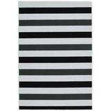 Garland Rugs Rugby Black Cinder Gray White 5 x 7 5 Striped Indoor Area Rug