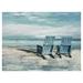 Fine Art Canvas Waterfront View V1 Light Blue Beach Chairs by Studio Arts Canvas Art Print