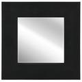 Empire Art Direct Black on Black Metallic Shagreen Leather Framed Occasional Beveled Mirror - Black - 30 x 30 in.