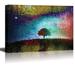 wall26 - an Abstract Painting of a Single Tree in a Field on a Grunge Like Textured Background - Canvas Art Home Art - 24x36 inches