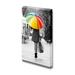 wall26 - Canvas Prints Wall Art - Rear View of Woman with Purchases and Umbrella at Street | Modern Wall Decor/Home Decoration Stretched Gallery Canvas Wrap Giclee Print. Ready to Hang - 16 x 2