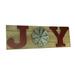 Zeckos Distressed Look Holiday Word Sign Windmill Wall Hanging - Red - Joy