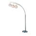 Lite Source LS-8871PSWHT Deion 3-Lite Arch Lamp Polished Steel with White Shade