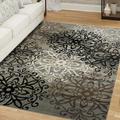 Contemporary Floral Medallion Plush Polypropylene Washable Indoor Area Rug 8 x 10 Blue by Blue Nile Mills