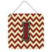 Carolines Treasures CJ1061-IDS66 Letter I Chevron Maroon and Gold Wall or Door Hanging Prints 6x6 multicolor