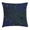 Night Throw Pillow Cushion Cover Star Filled Dark Sky Vivid Celestial Theme Cosmos Galactic Cluster Constellation Decorative Square Accent Pillow Case 18 X 18 Inches Dark Blue White by Ambesonne