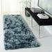 SAFAVIEH Ocean Trellis Solid Plush Polyester Shag Runner Rug Slate 2 6 x 8