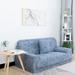 PiccoCasa Elastic Spandex Sofa Slipcover Inking Painting Pattern Couch Cover Blue 88 -114