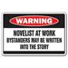 SignMission W-Novelist 8 x 12 in. Novelist At Work Warning Sign