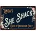 Linda s SHE SHACK Sign Metal Wall Decor 16 x 24 Matte Finish Metal 116240060006