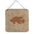 Carolines Treasures BB1013-BL-BN-DS66 Fish - Tropical Fish Burlap and Brown BB1013 Wall or Door Hanging Prints 6x6