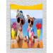 Funny Tapestry Dog Friends Sitting at Bar Next to Sea with Cocktails and Tropic Summer Accessories Wall Hanging for Bedroom Living Room Dorm Decor 60W X 80L Inches Multicolor by Ambesonne